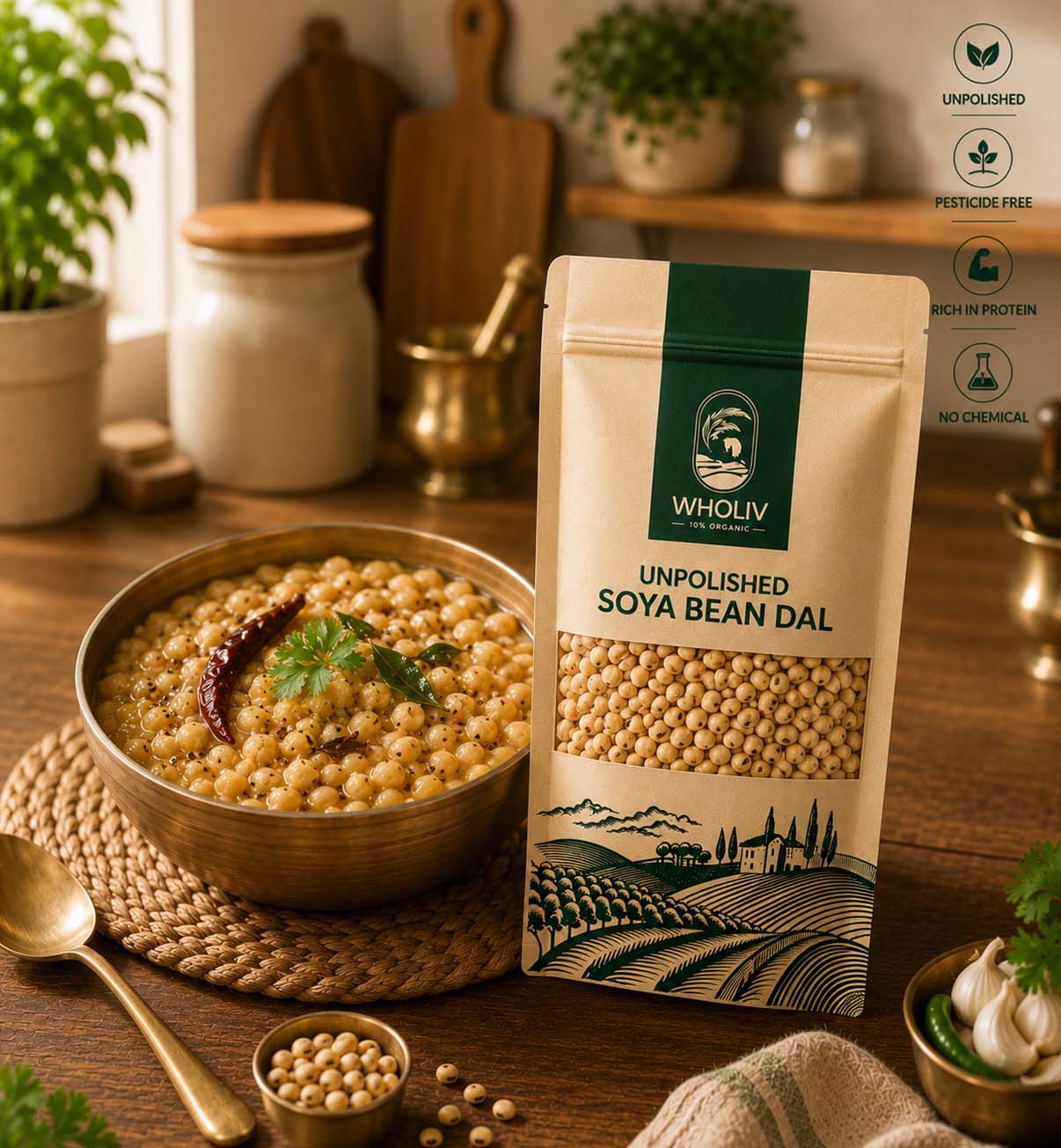 Unpolished Soya Bean Dal