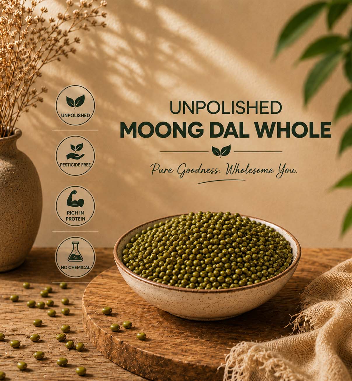 Unpolished Moong Dal Split