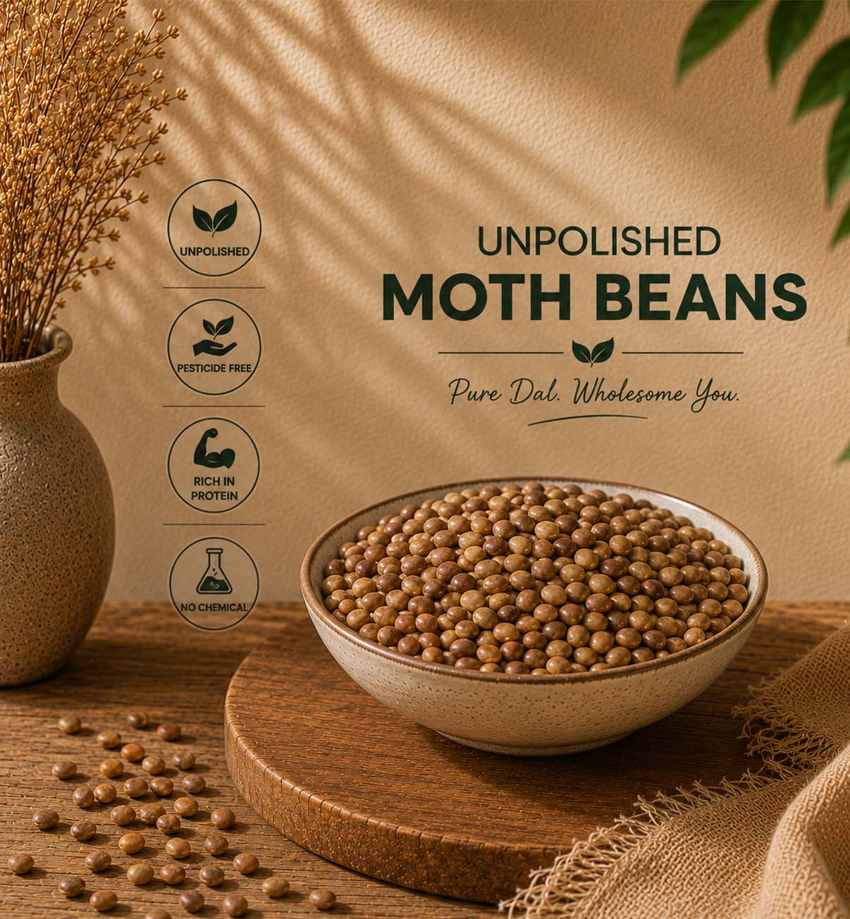 Unpolished Moth Beans