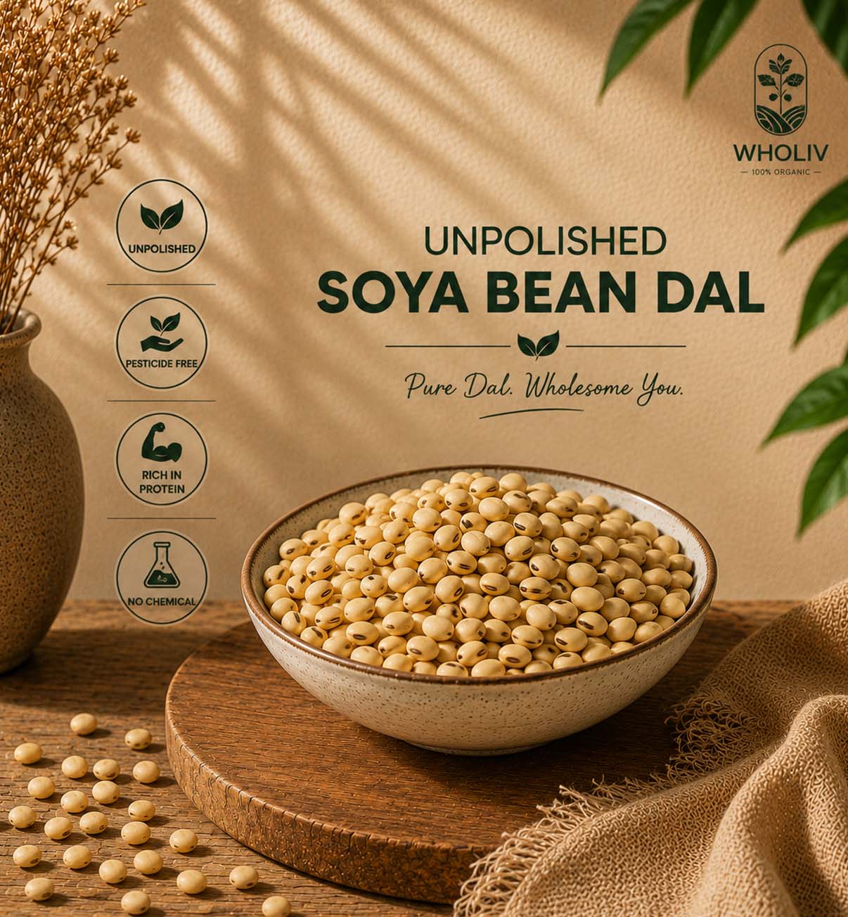 Unpolished Soya Bean Dal