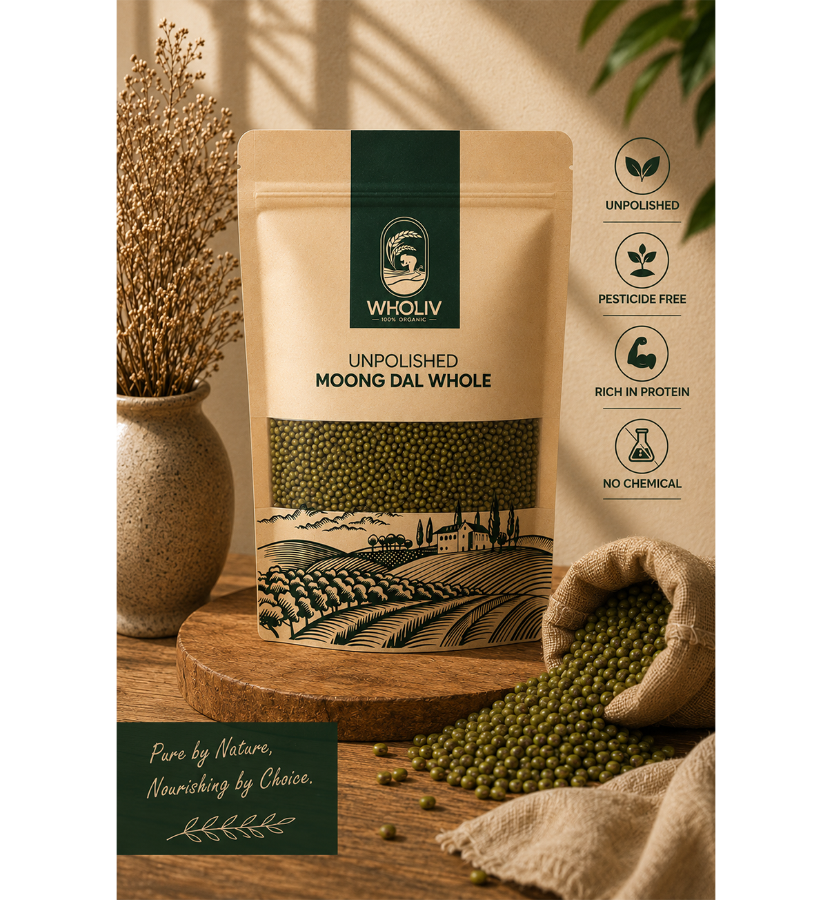 Unpolished Moong Dal Split