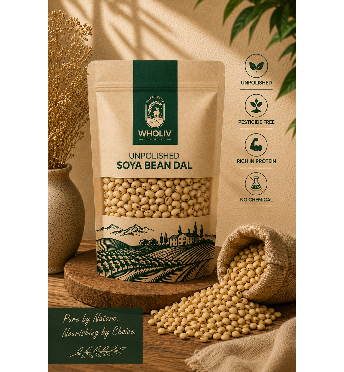 Unpolished Soya Bean Dal