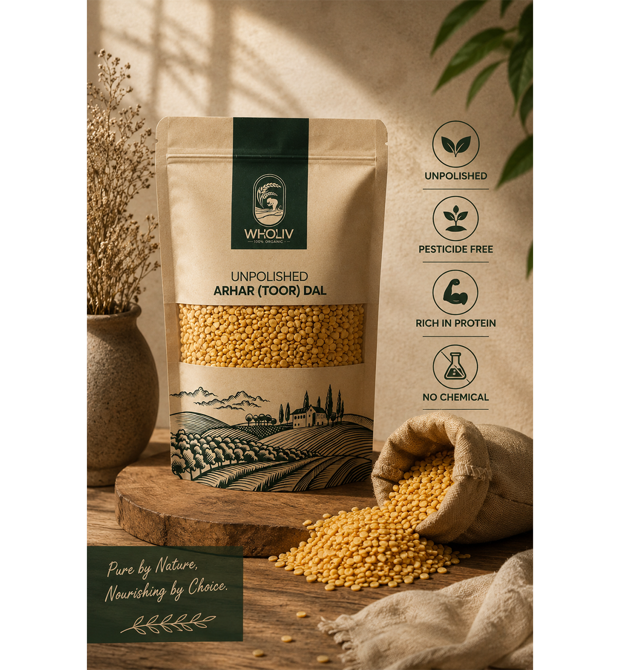 Unpolished Aarhar (Toor) Dal